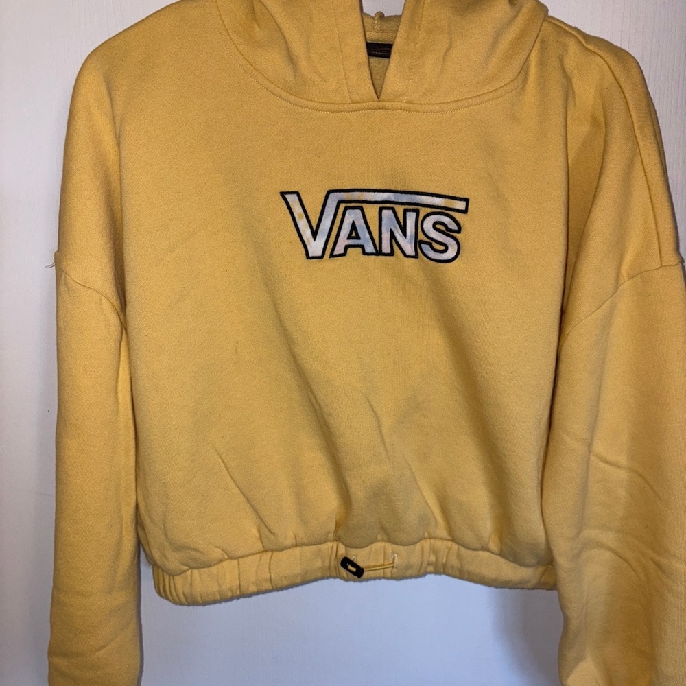 Vans Yellow Cropped Hoodie Sweatshirt